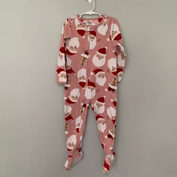 5/$25 Carter's 4T Santa christmas holiday fleece footie jammies pajamas pjs - Picture 1 of 6